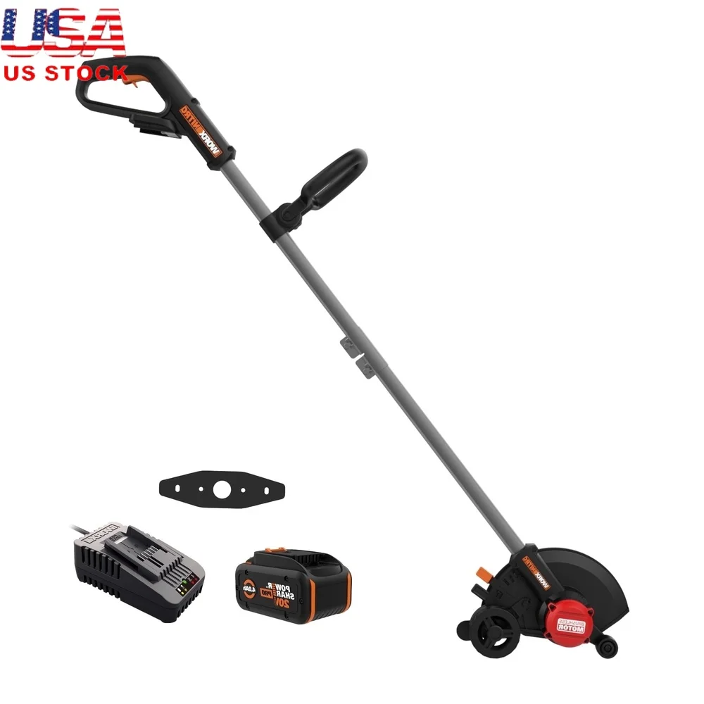 

20V Cordless Brushless 7 Inch Lawn Edger with Adjustable Handle Dual Wheel Design Precise Edging and Trenching Tasks