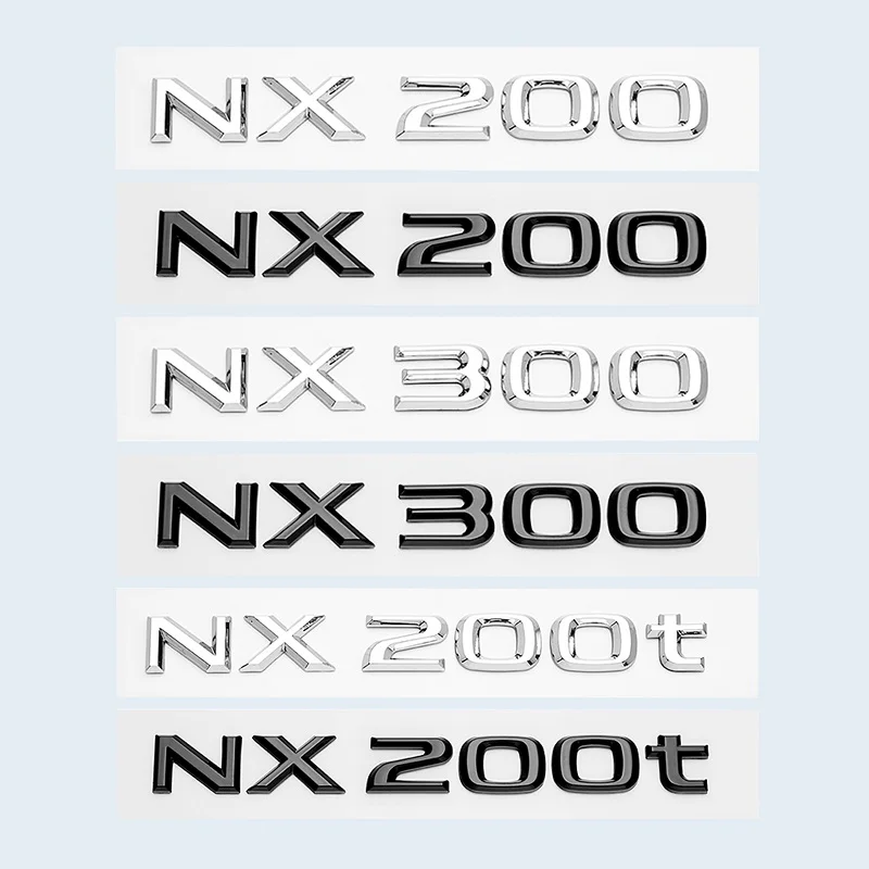 Chrome Black 3D Car Sticker for Lexus NX200 NX300 NX200t NX300h Rear Trunk Nameplate Emblem Badge Accessories view 2