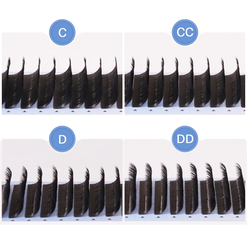 Lashprofessor 12 Rows Double Tips Flat False Eyelash Extension Professional and Personnel Lashes Makeup Tools Ellipse Supplies