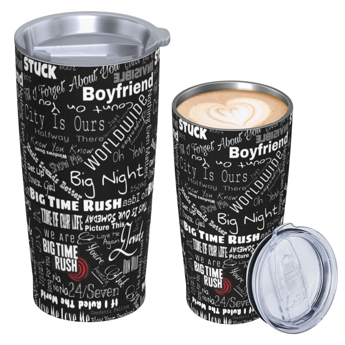 Big Time Rush Band Stainless Steel Tumbler Vacuum Insulated Mug Thermal Cold Cups Straws With Lid 20oz