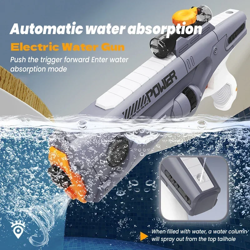 

New Electric Water Gun Continuous Firing Large Capacity Pulse Automatic Water Absorption Summer Water Play Toy Children's Gift