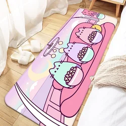 Tapis de porte d'entrée non ald-ald Pusheens, mignon Kawaii, polymères, tapis de cuisine lavables, tapis de couloir de salon, paillassons de bain à la maison