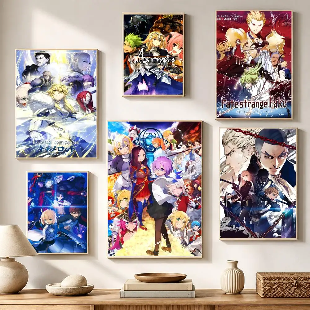 Fantasy Anime F-Fate Strange Fake Poster High-definition waterproof stickers, suitable for home décor,holiday decorations