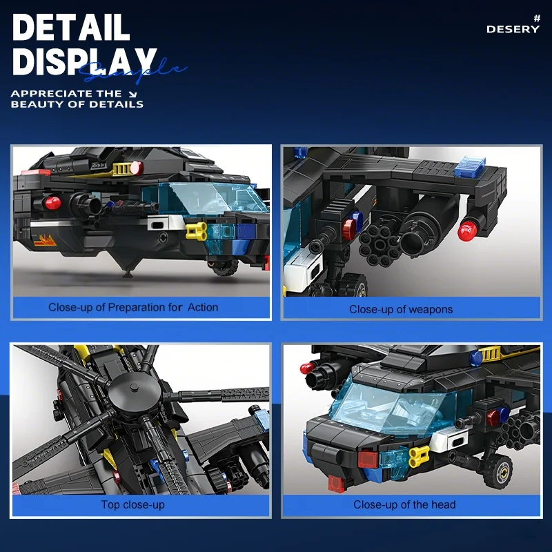 Klocki konstrukcyjne Myśliwiec Miasto Wojsko Policja Seria Z20 Specjalny Model Samolotu Myśliwca Prezent Urodzinowy Zabawka dla Dzieci Chłopców