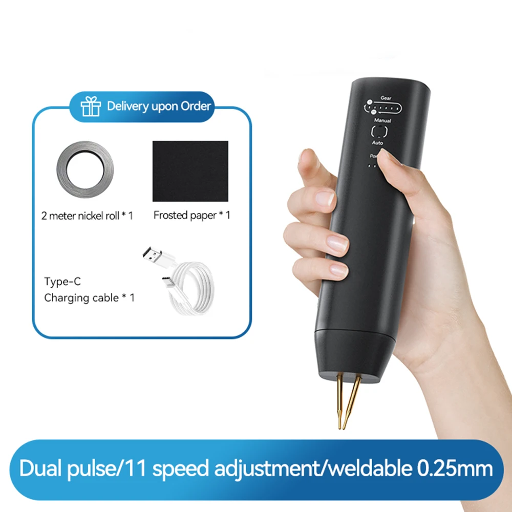 Handheld Spot Welder 11 Gear Adjustable Automatic and Manual Modes Battery Welder for 18650 Battery Welding Nickel Sheets