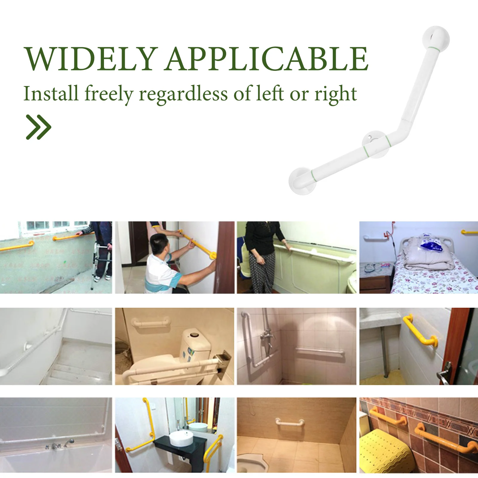 

Безопасные перила из нержавеющей стали, штифты для захвата в ванной комнате, стабильная, прочная, нескользящая ручка для пожилых людей, штифты с двумя отверстиями