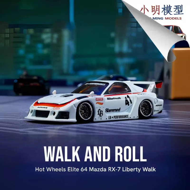 Original Hot Wheels RLC 1/64 Elite 64 Mazda RX7 LBWK Liberty Walk Ornament Toys Collectible Trendy Birthday Gifts