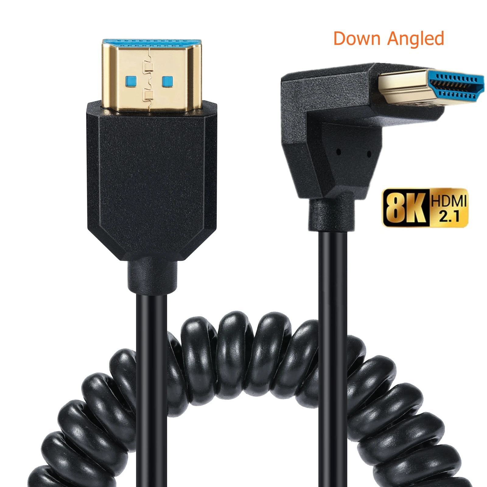 90度の角度4.0mm HDMIケーブル,オス-オスhd互換,8k @ 60hz HDMI-2.1,TV,コンピューターカメラ用