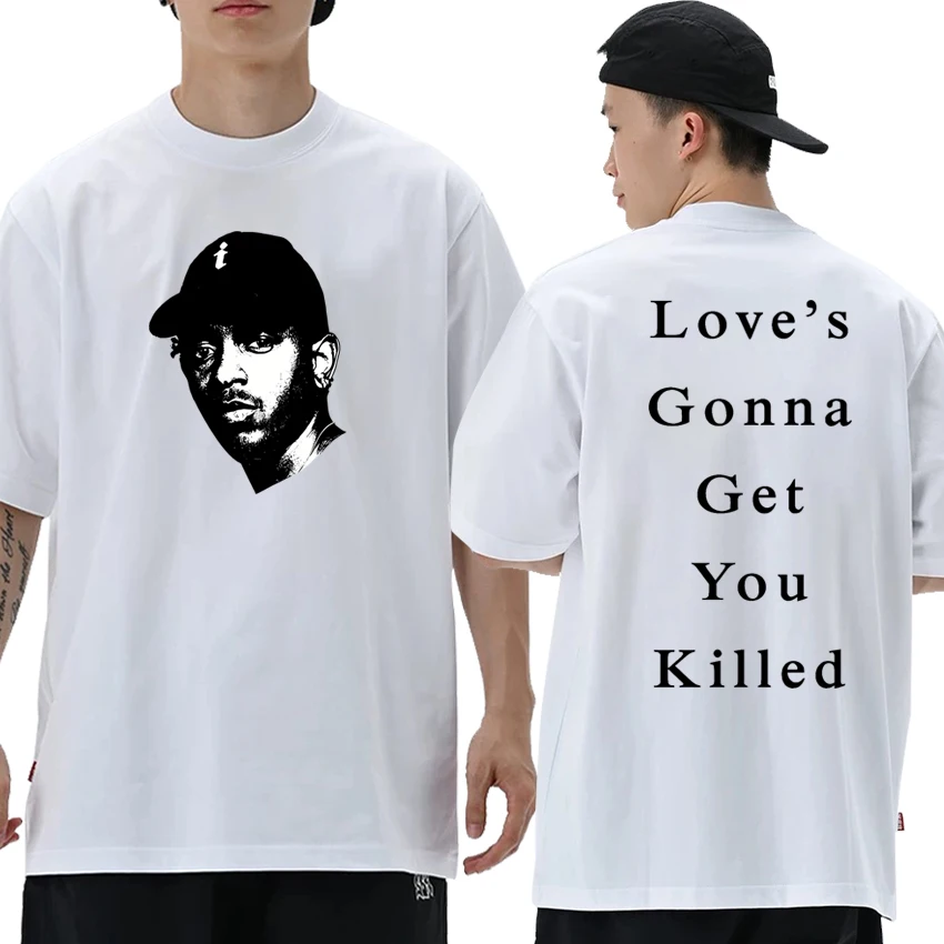 

Kendrick Lamar Rap album Double Sided printed short sleeve T-shirts Unisex vintage Oversized T shirt Men Women Cotton streetwear