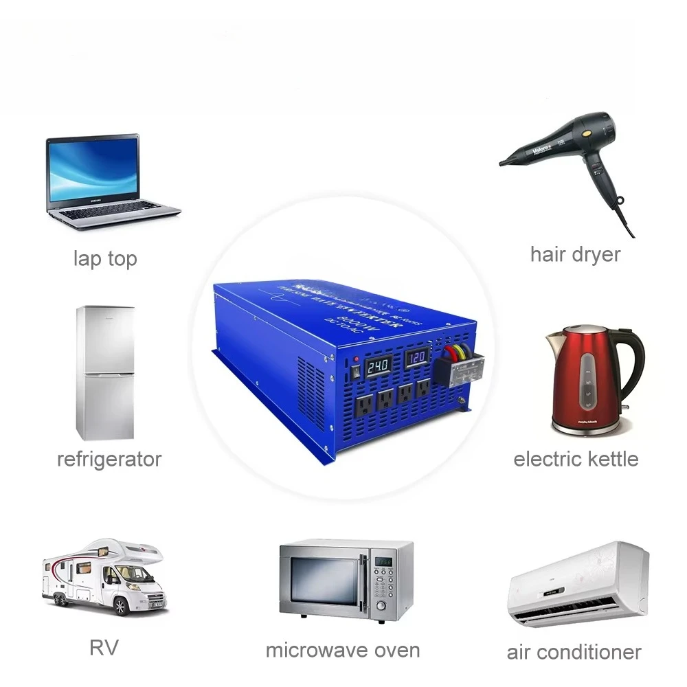 WZRLB 8000w Off Grid Power Converter 12v 24v 36v 48v DC to AC 120v 220v 230v 240V for Solar System RV view 4