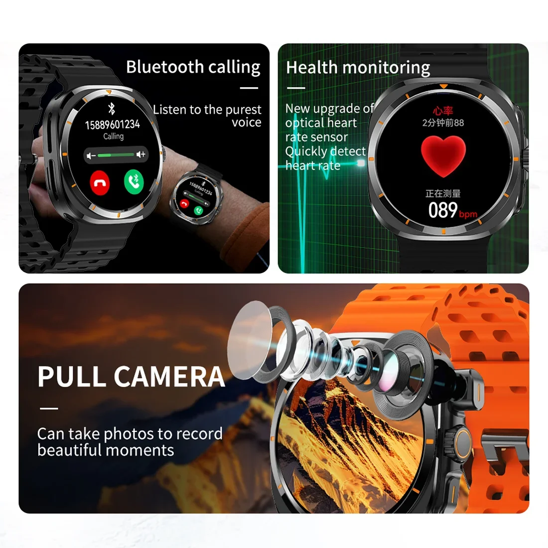 2025 جديد BW8 Smartwatch 4G شبكة Android1.51 بوصة شاشة 400mAh الخليط جوجل بلاي عداد الخطى النوم المقتفي دعم بطاقة SIM #6