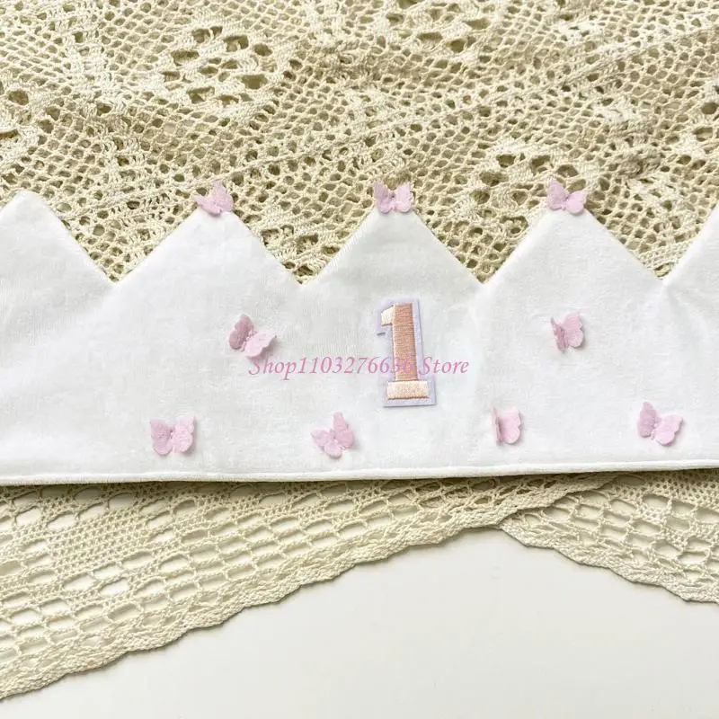 

R6FD шляпа с короной для новорожденных, нежный хлопок, реквизит для фотосессии на день рождения, головной убор, шапка