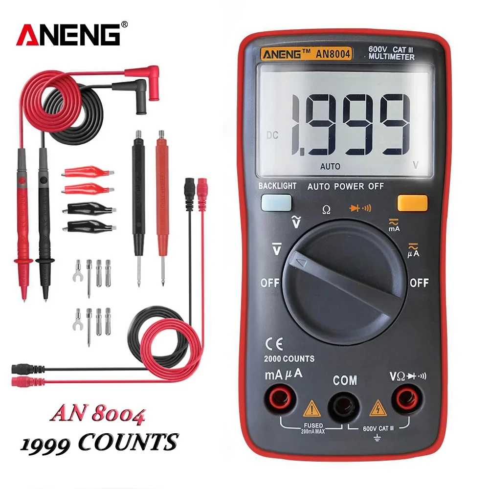 ANENG AN8004 1999 Counts Multimetro Digital Auto Intelligent Anti-burn Multimeter Maintenance Electrician Multimeter Meter Tools