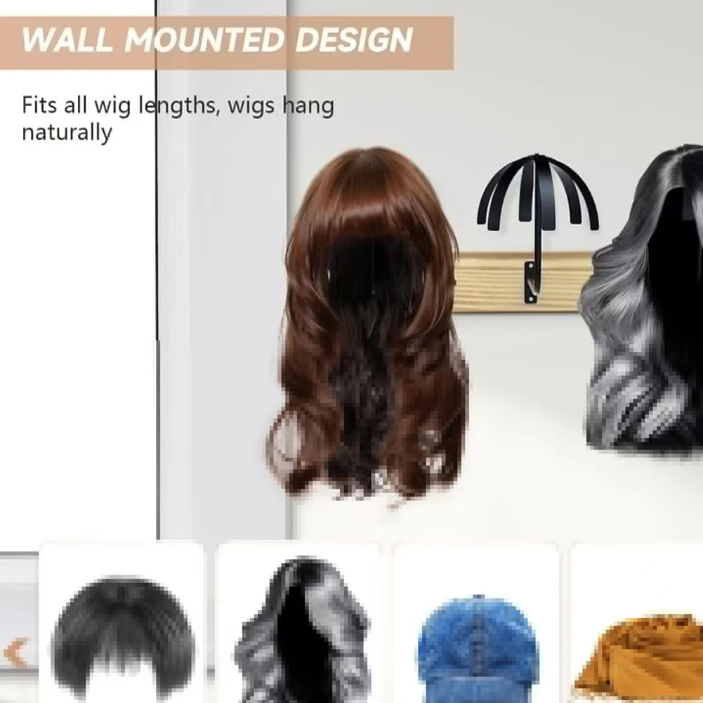 Hanging Wig Stand Wall Mounted Wig Hanger Holder Wig Hanger Display Rack  for Wig Display Storage Styling Drying