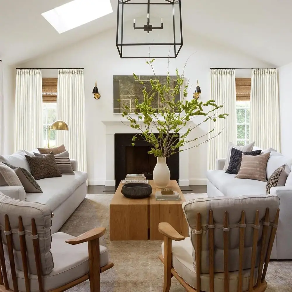 Cortinas plissadas de linho, comprimento 108, conjunto de 2 painéis para espaços residenciais e quartos