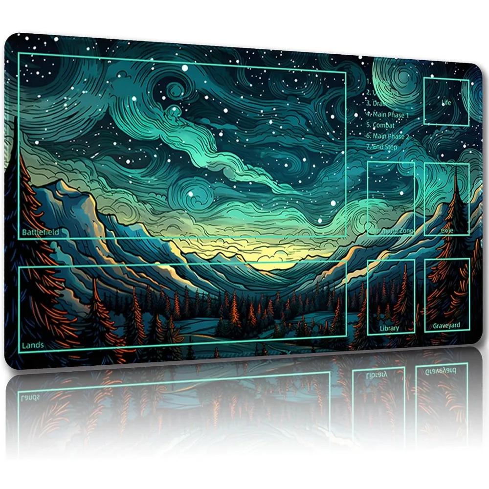

Mouse pad Playmat for Gaming Mat 24 x 14 inches TCG and Board GameMat for Cards Mousepad Desk Mats (with Zones,Magic pads 1)