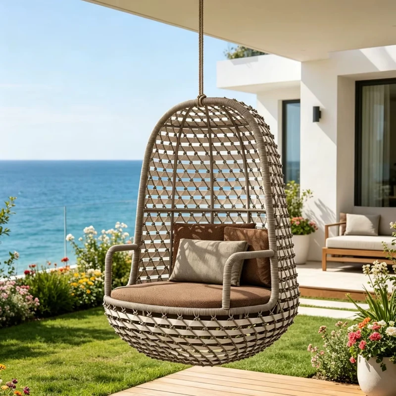 Aluminum alloy rattan outdoor swing hanging basket sofa chair furniture