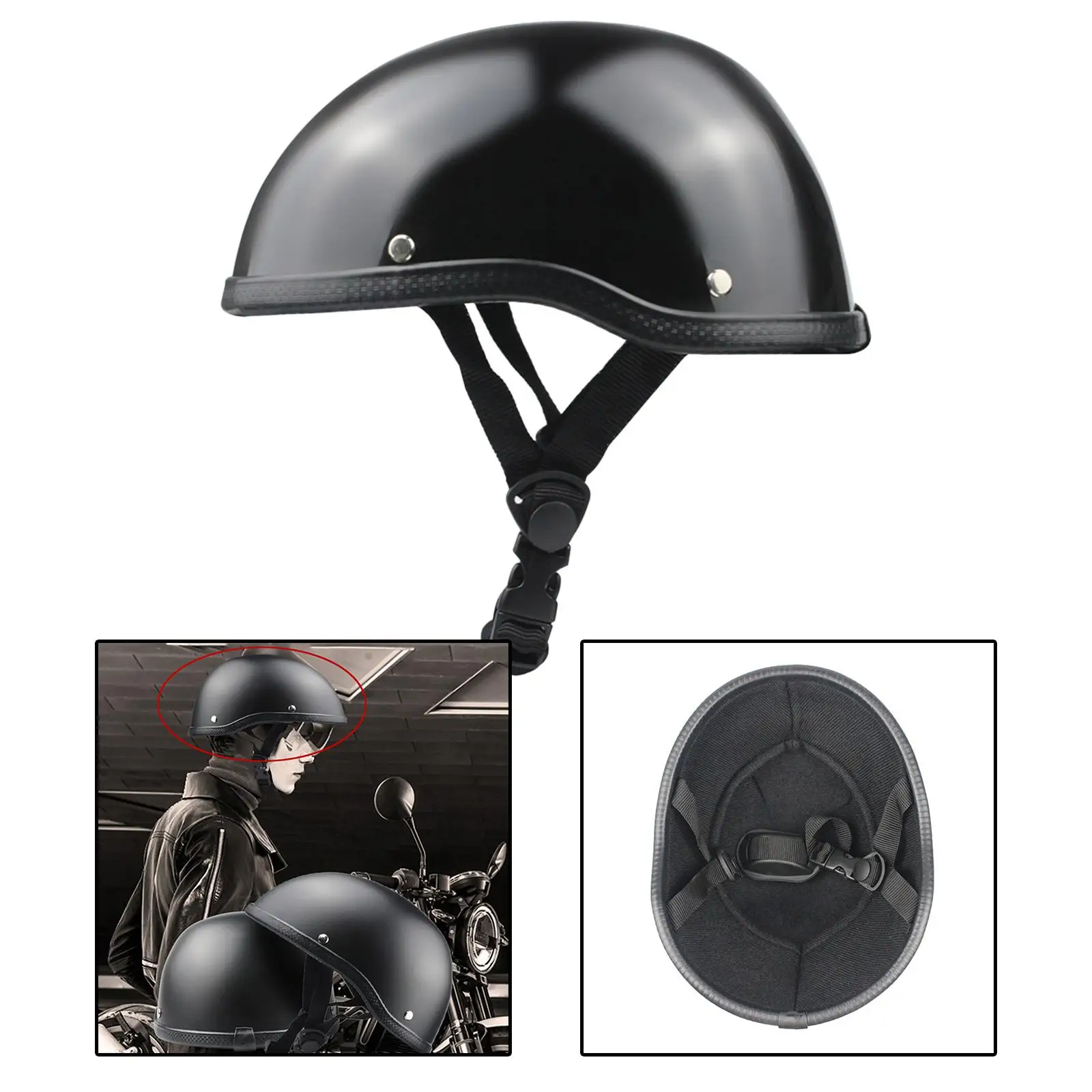 

Retro German Style Motorcycle ATV Half Face Helmet Motorbike Head Protector Cruiser