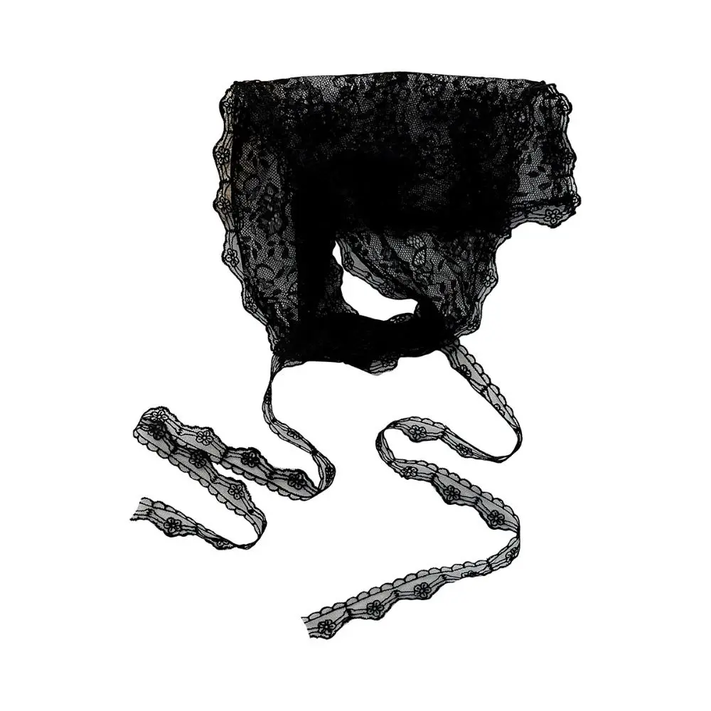 Lekka, warstwowa spódnica z kwiatowej koronki, sznurowana, streetwear Y2K, koronkowa trójkątna chusta, fartuch, spódnica-otulacz.