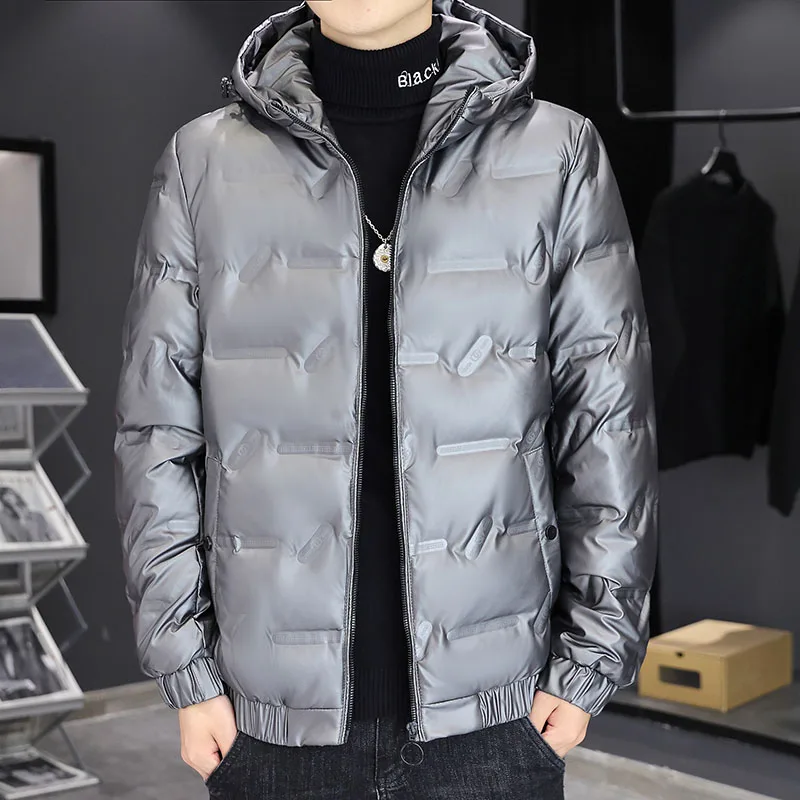 

Quality Winter White Duck Down Jackets Casual Men's Short Parkas Solid Hooded Down Coats Youth Plus Size Streetwear Clothing
