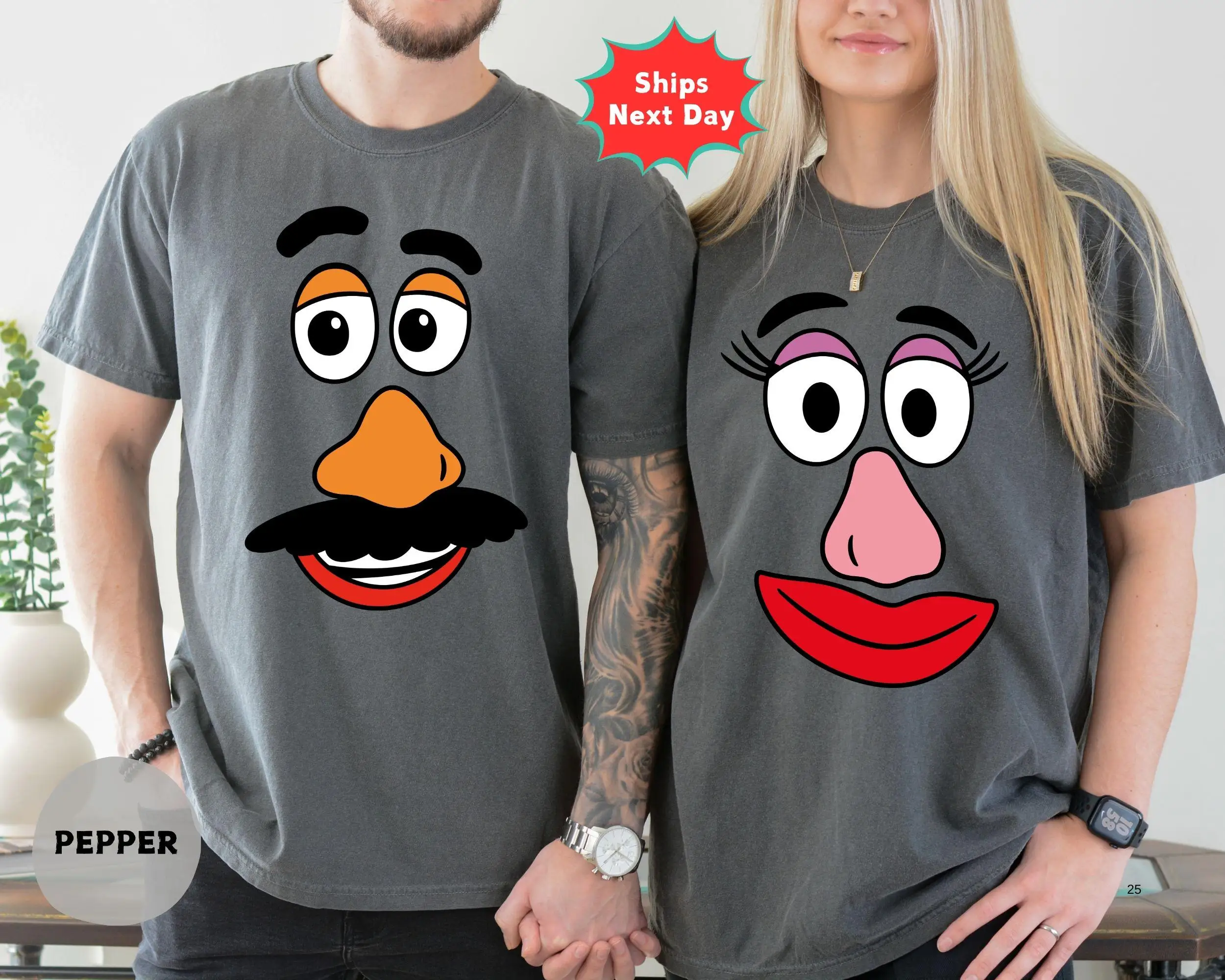 Mr & Mrs Potato Head Thanksgiving Shirt, Halloween Couple T-shirt, Funny Fall Family Shirt, Potato Shirt