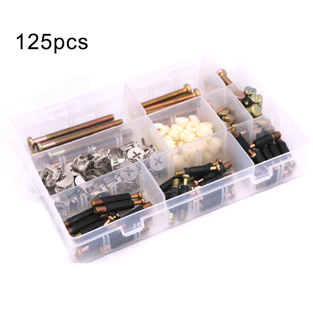 125pcs Cartridge Nuts Crib Screw Kits Furniture Connecting Hardware Connectors Furniture Connecting Hardware Connectors