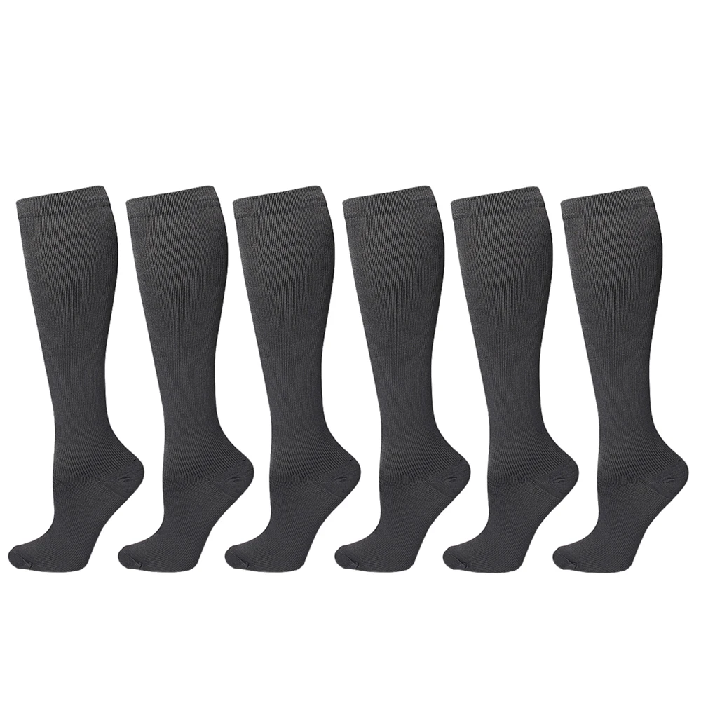 2/6 Paar Kompressionsstrümpfe, Laufsportsocken, Pflegestrümpfe, 20–30 mmHg, für Flug, Reisen, Schwangerschaft, Ödeme, Diabetes, Krampfadern, Socken