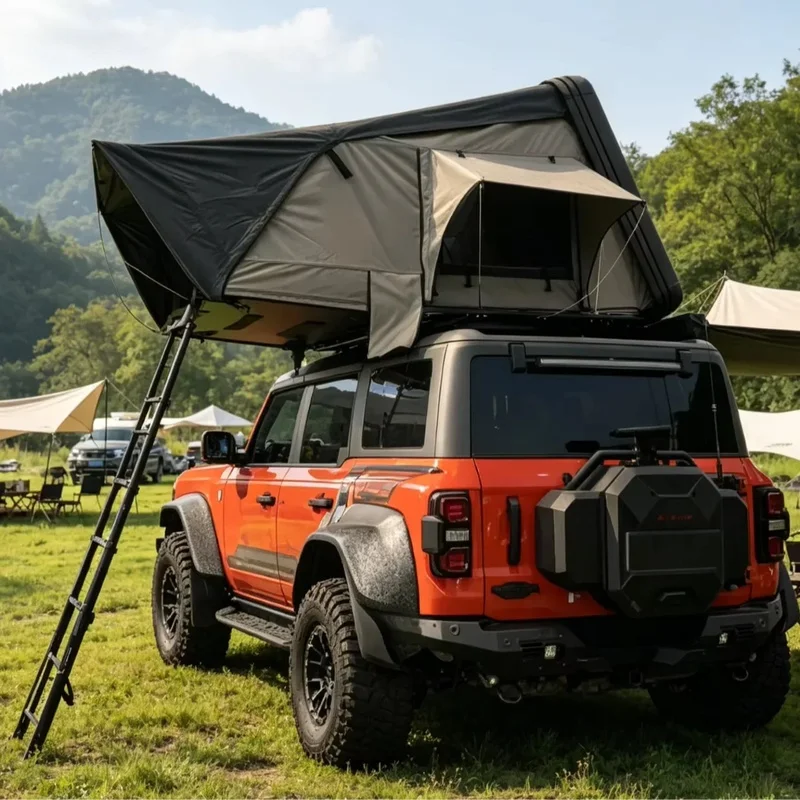 Multi‑Scene‑Adapted New val 4 Person 2XL Side Opening Aluminum Hybrid Hard Shell Rooftop Tent Multifunctional Off Road Outdoor C