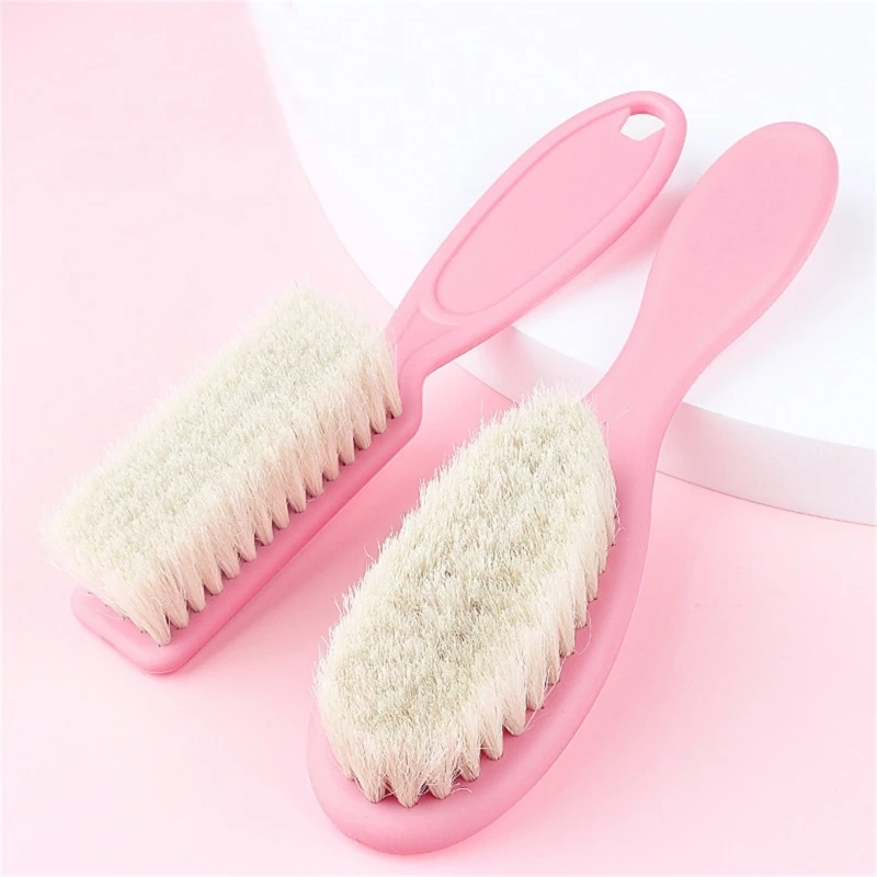 1 Set Woolen Baby Hair Brushes Soft Hair Massage Brush Baby Body Head Cleaning Brush Hair Comb Health Care Tool