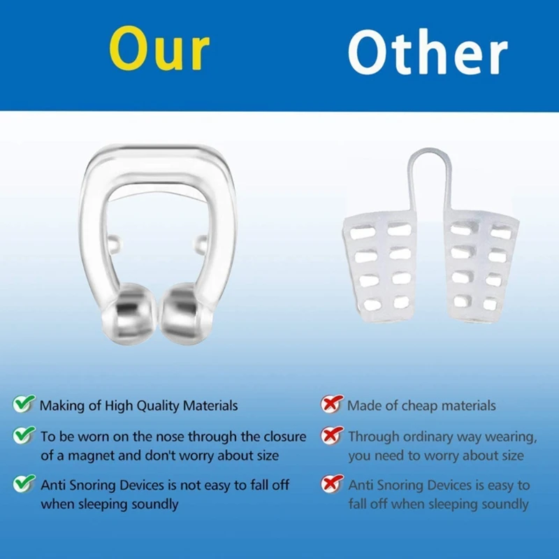 Portable Mini Anti Snoring Devices Nose Clips with Transparent for Case Dropship