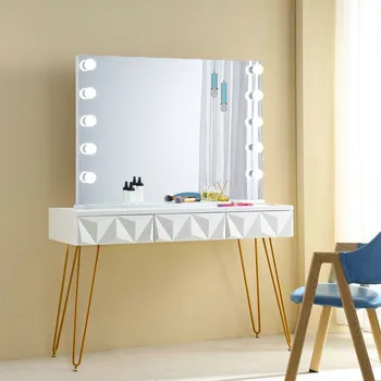 

Illumir Hollywood Luxury Mirror Dressing Table Set With Lighted Lights Vanity Body Floor Mirrors