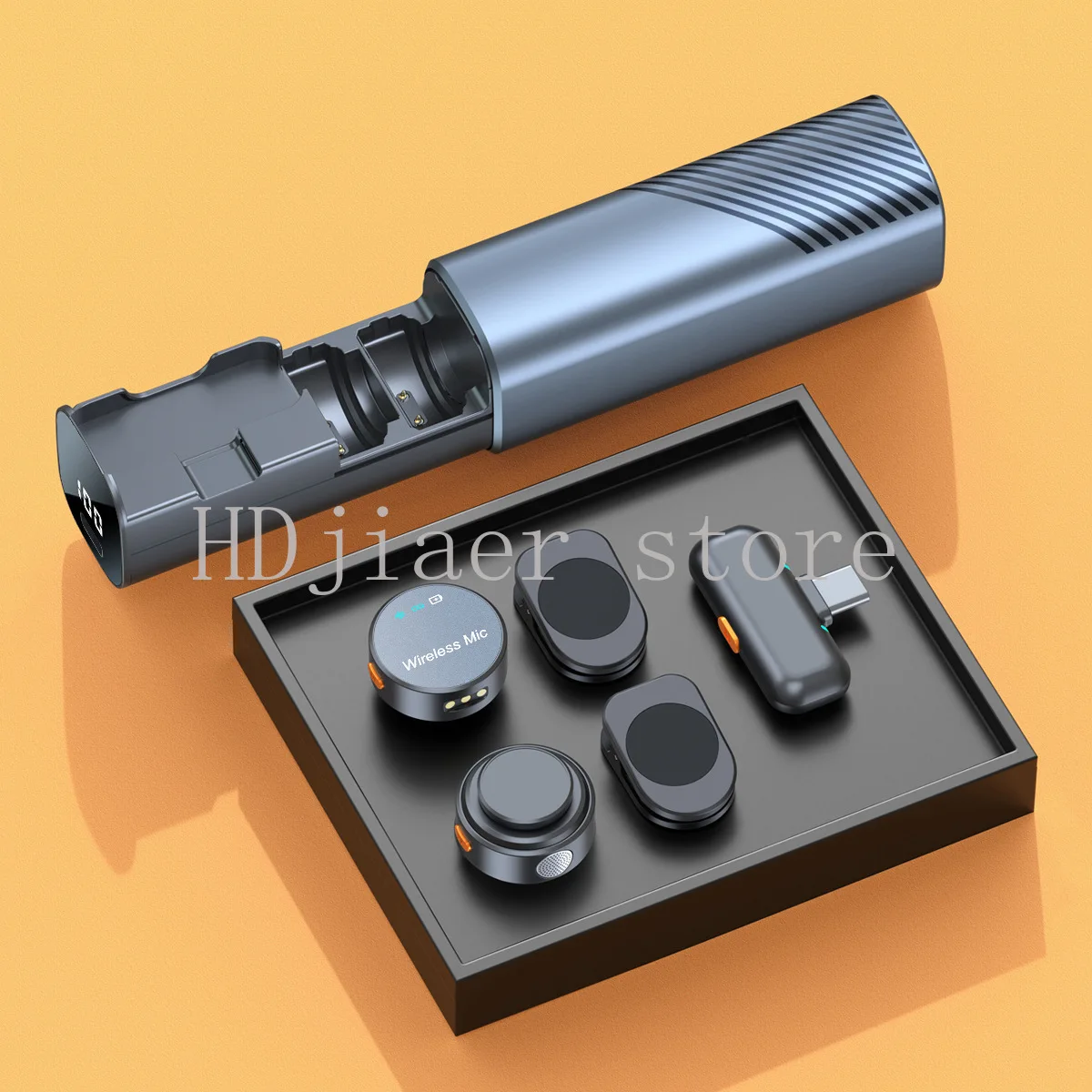 

Magnetic Wireless Lavalier Microphone - Noise-Canceling Clip-On Mic for Phone Live Streaming & Interview