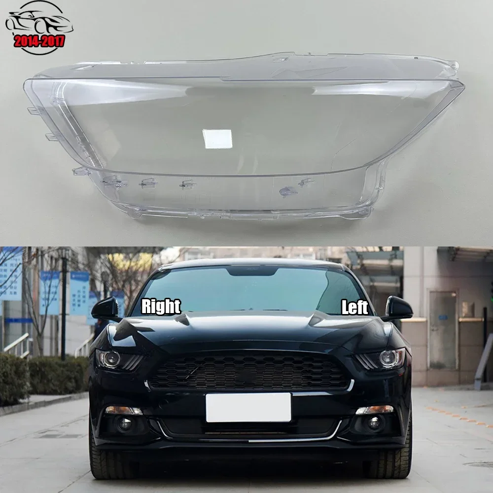 

For Ford Mustang 2014 2015 2016 2017 Headlamp CoverTransparent Mask Headlight Shell Lens Plexiglass Replace Original Lampshade