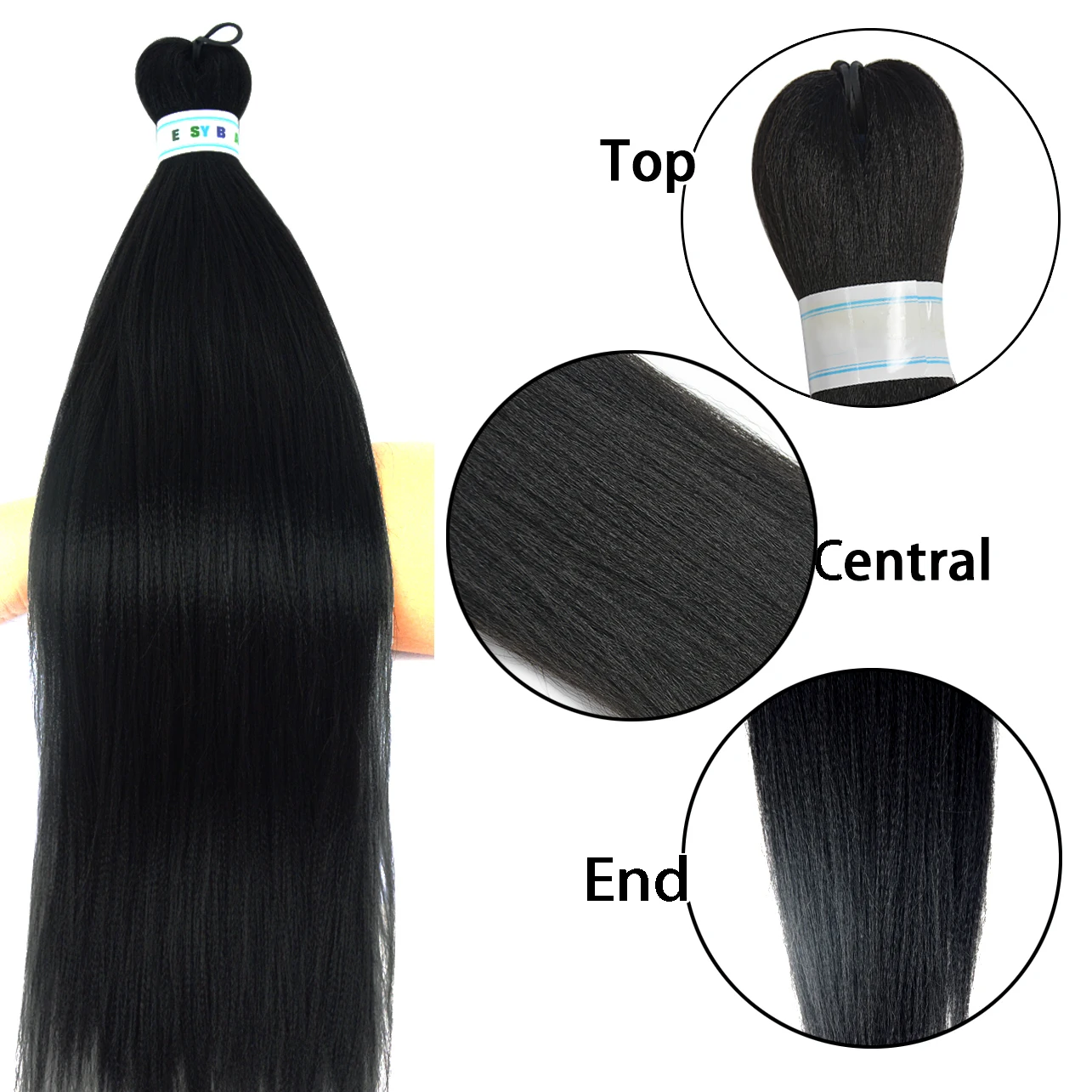 Extensions de Cheveux Synthétiques Tressés Pré-étirés, Tressage Lisse, Twist Yaki, 26 Pouces