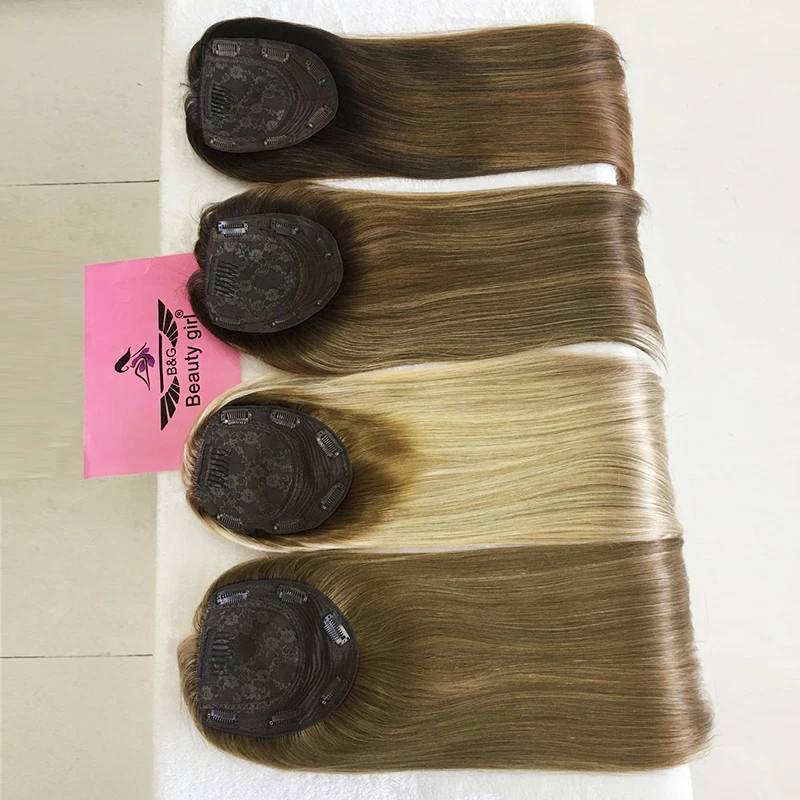 Freepart Remy Mongolian Hair Hand Tied Silk Base Toupee Wigs Platinum Blonde Human Hair Topper Wholesale Price