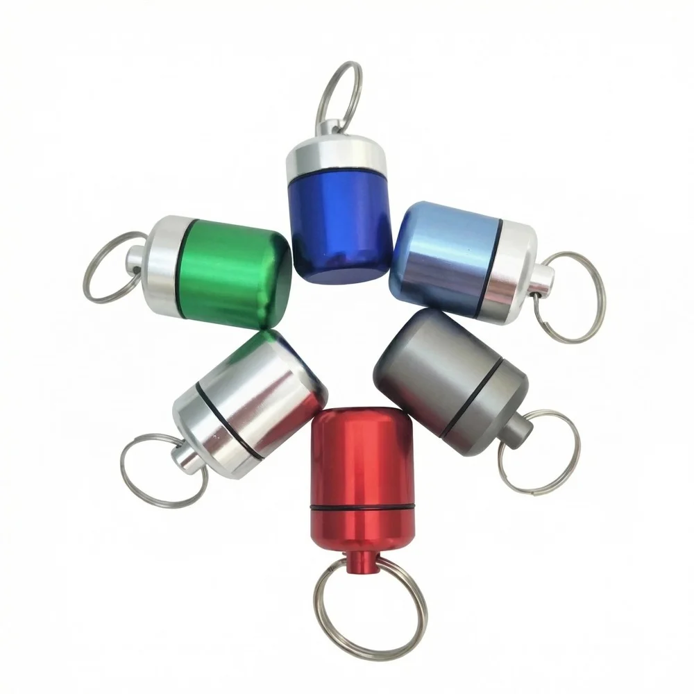 New Premuim Waterproof Mini Portable Pill Case Organizer Keychain Box Container Bottle with Keyring for EarPlug Medicine Holder