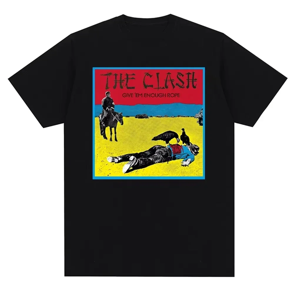 جديد طاقم الرقبة الصدام لندن الدعوة خمر تصميم طباعة الجرافيك تي شيرت الرجال الموسيقى روك باند القطن تيز ملابس للجنسين
