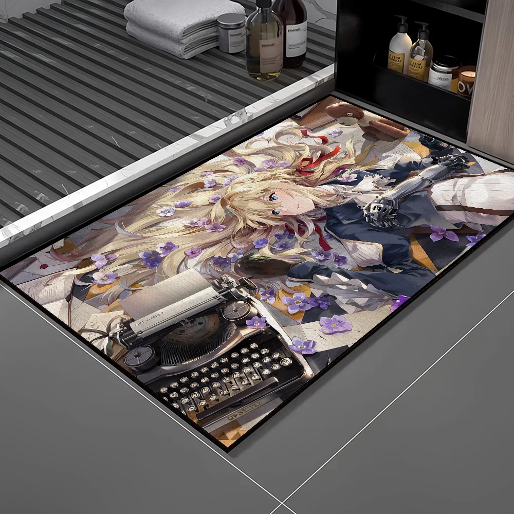 

Door Mat For Evergarden Bathroom Decoration Anime Room Violet Decor Doormat Carpet Entrance Welcome Bath Kitchen Rug