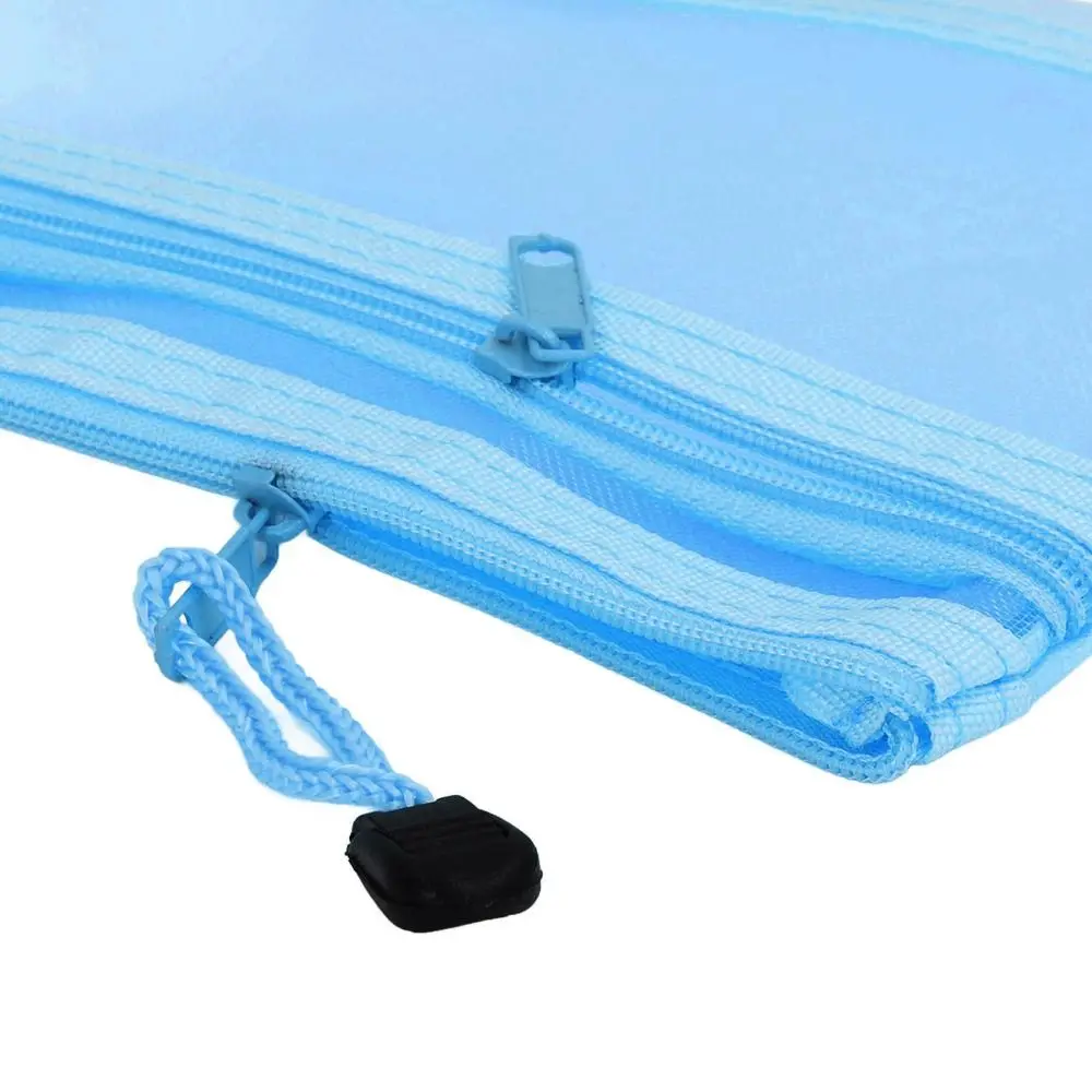 

10 шт. сетчатых папок для документов формата А6 (синие/розовые/черные/белые/серые), 20,5*12 см, с застежкой-молнией, из нейлоновой ткани