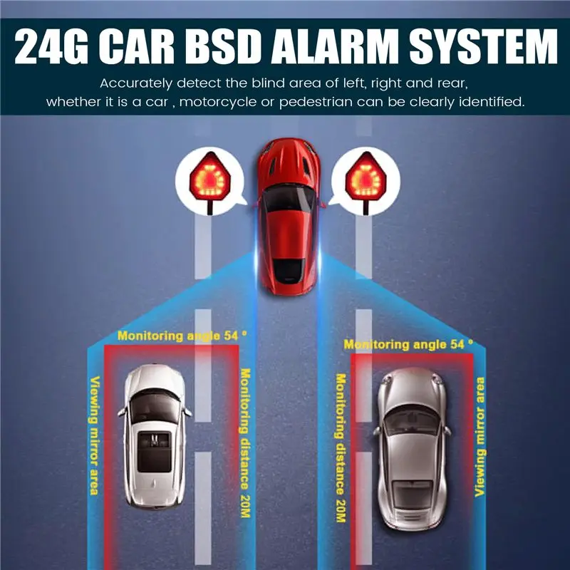 A20K-Universal 24Ghz Millimeter Wave Radar Car BSD Blind Spot 20M Detection System BSM Blind Spot Monitoring Assistant