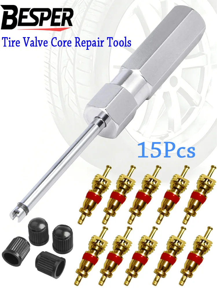 AliExpress Besper 15Pcs Tire Valve Stem Core Remover Set Car Motorcycle Bicycle Tire Repair Tool Universal Wheel Valve Core Removal Accessories