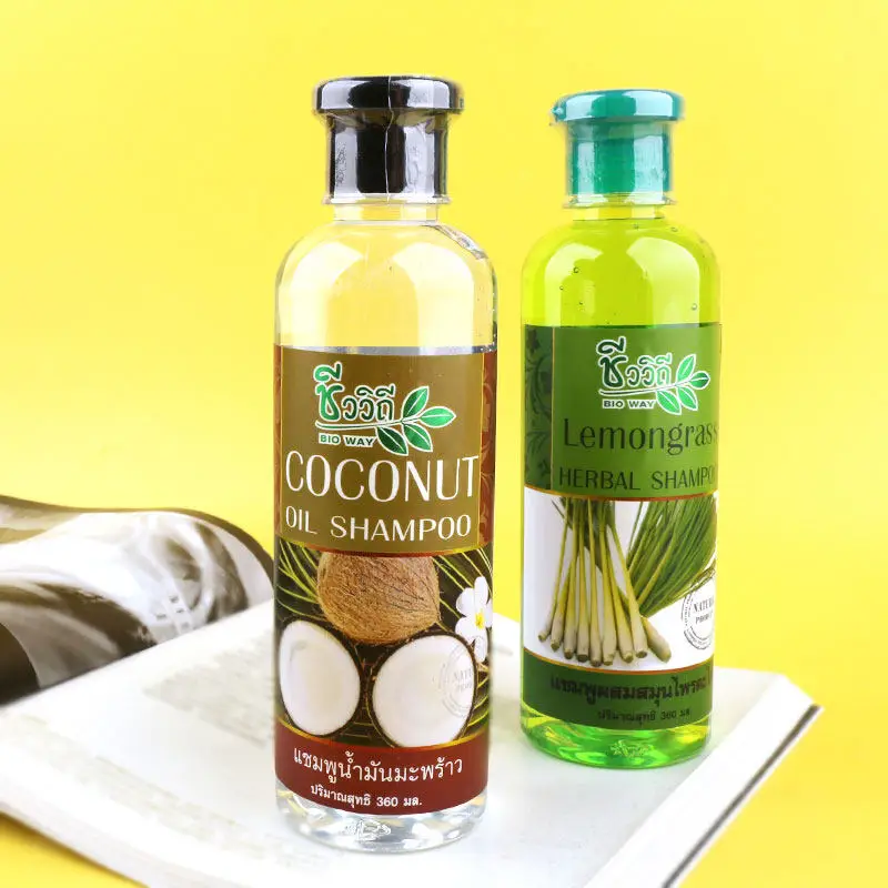 Thai Bio Way Lemongrass & Coconut Oil Shampoo with Bergamot, Herbal Formula for Scalp & Hair Care