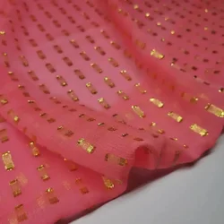 Tessuto di seta di gelso broccato Georgette metallizzato Abito traspirante Saree Dirac Pigiama Materiale da cucire