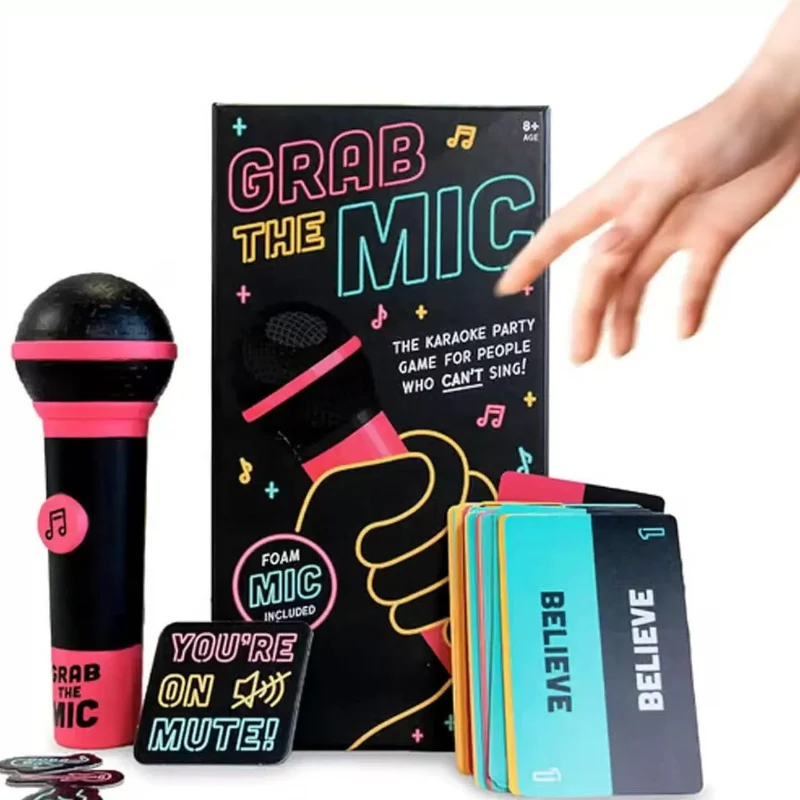 Lucky Egg Exciting Grab The Mic 2025 New Exciting Karaoke Game Creative Board Game Lyric Cards Game For 2-10 Players Hilarious