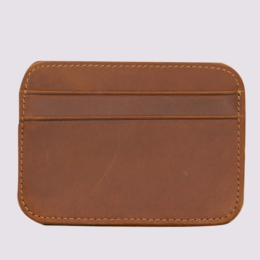 

Vintege Genuine Leather Pocket Bank ID Credit Card Case Thin Slim Vintage Wallet Men Cash Pack Bus Card Holder Purse