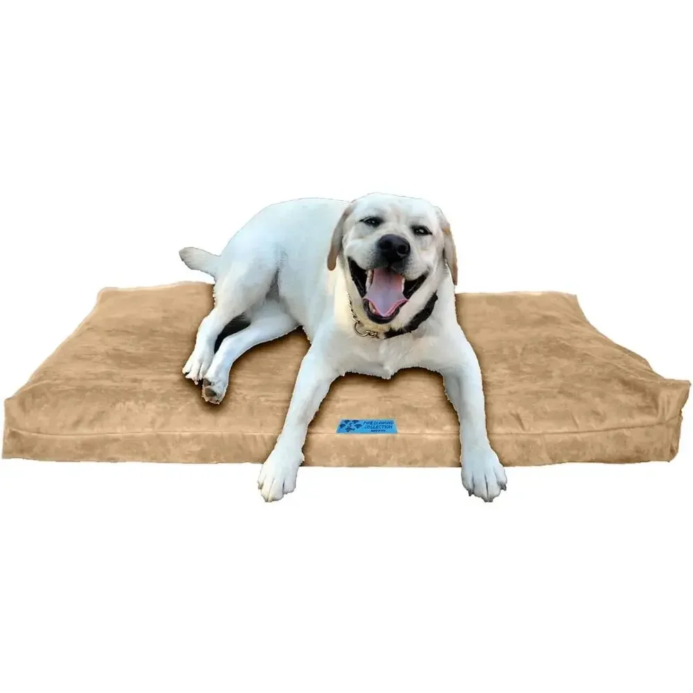 Orthopedic Dog Bed with Removable, Washable Cover and Waterproof Inner Fabric, Large (40x35), Smokey Taupe Microfiber