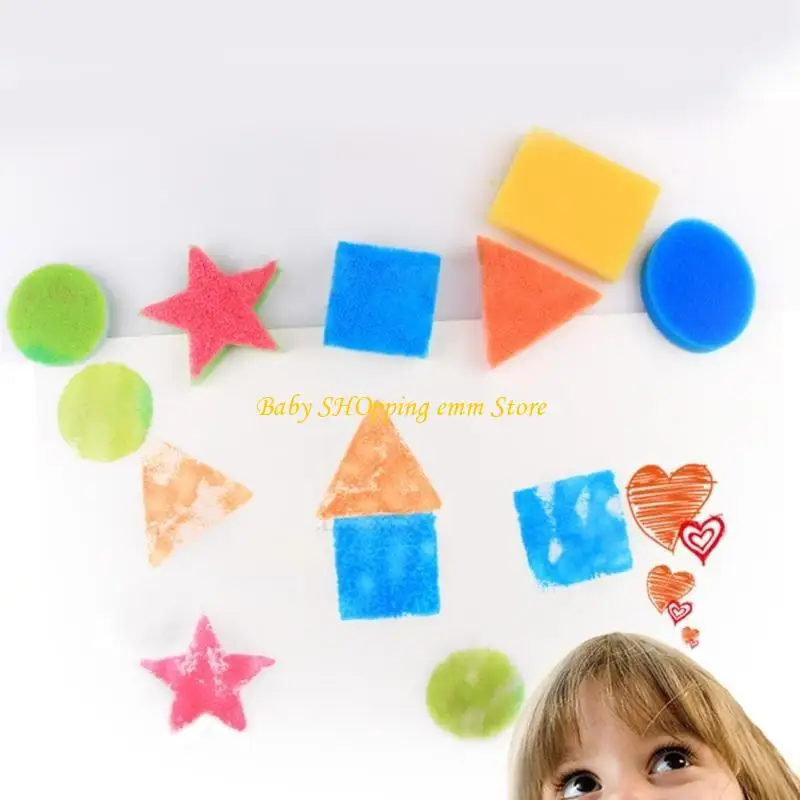 23GD Sponge Painting -vormen schilderen Craft Sponge voor peuters Kinderen schilderen sponzen