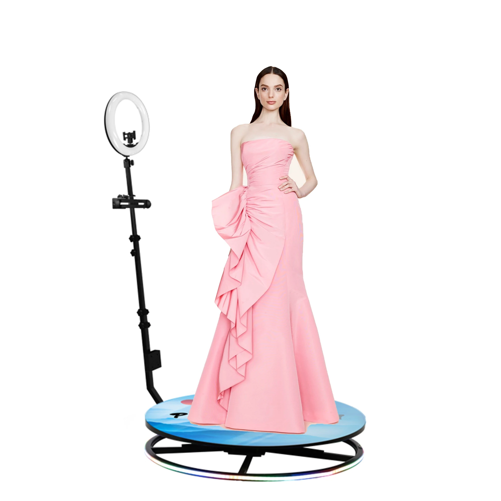 

ZJW STLF high-quality customized products 100 cm New Portable 360 Photo Booth round Platform Automatic Spinner Party wedding Se