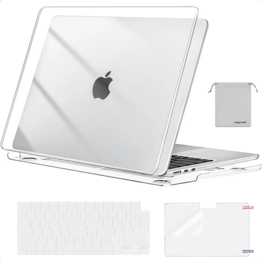 

Compatible with Book Air 13 inch Case 2025 2024 2023 2022 M4 A3240 M3 A3112 A2681 Plastic Hard ShellKeyboard CoverScreen FilmPo