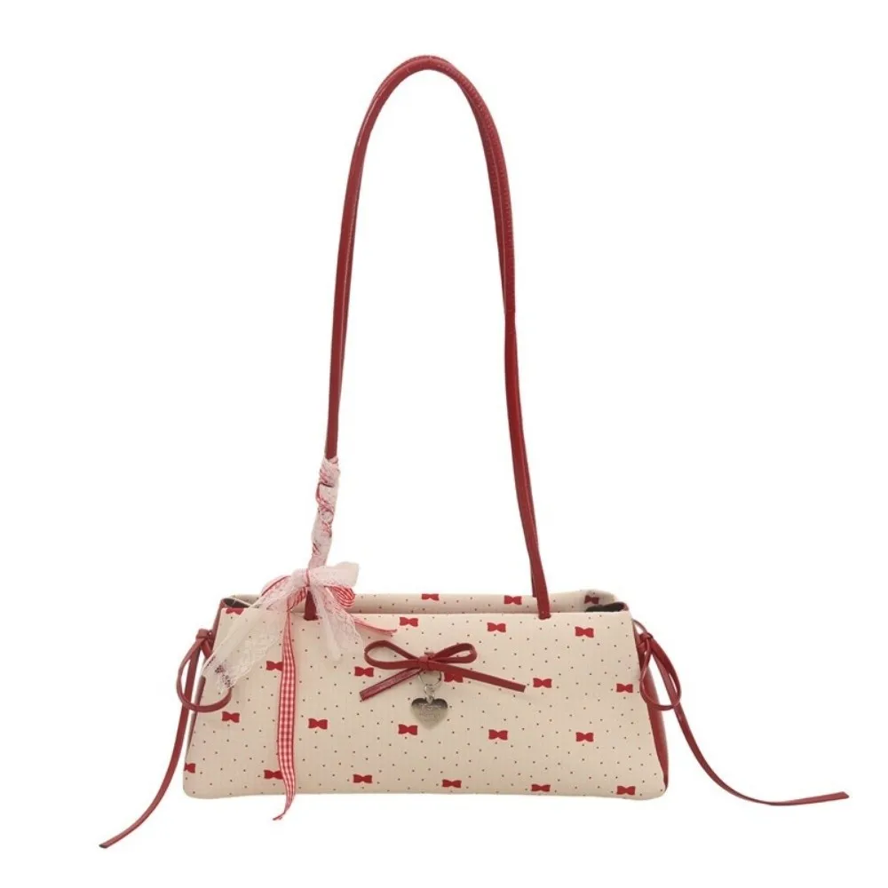 

French Korean Bow Decoration Women's Handbag Niche Style Zipper Closure Shoulder Bag PU Material Square Bag Daily Wear